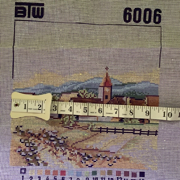 European village needle point canvas - Picture 3 of 4